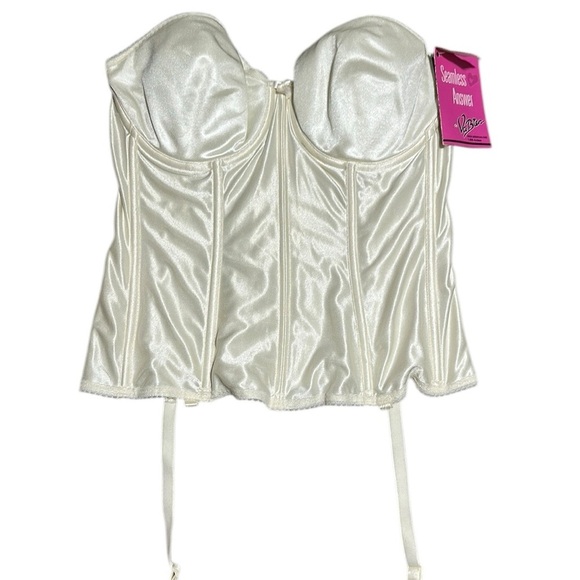 Va Bien NWT Vintage Womens Long Line Bustier Bra Convertible CREAM Corset 36D - Picture 1 of 10